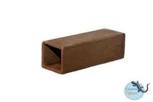 Leghol medium large rechthoek bruin - 11,5x5x3,5cm